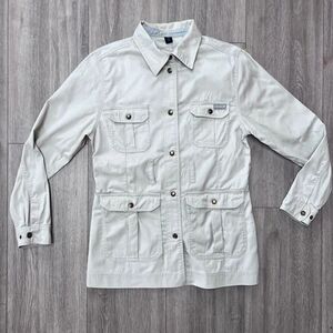 Lafuma Outdoor Women's White Button Front Long Sleeves Utility Jacket Size Small
